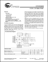 datasheet for CY7C1012AV33-8BGI by Cypress Semiconductor