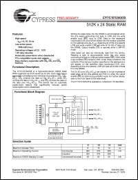 datasheet for CY7C1012AV25-8BGI by Cypress Semiconductor