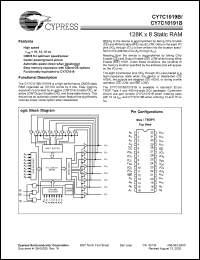 datasheet for CY7C1019B-15ZI by Cypress Semiconductor