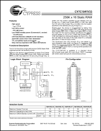 datasheet for CY7C1041V33L-25ZC by Cypress Semiconductor