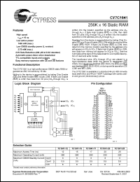 datasheet for CY7C1041L-25VC by Cypress Semiconductor
