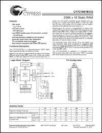 datasheet for CY7C1041BV33-25ZC by Cypress Semiconductor