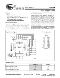 datasheet for CY6264-70SNC by Cypress Semiconductor