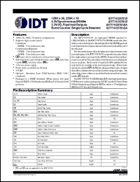 datasheet for IDT71V35761SA183BGI by Integrated Device Technology, Inc.