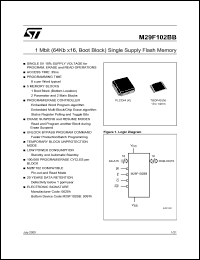 datasheet for M29F102BB50N1T by SGS-Thomson Microelectronics
