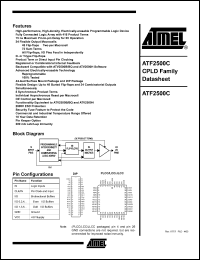 datasheet for ATF2500C-20PC by ATMEL Corporation