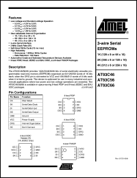 datasheet for AT93C66-10SI by ATMEL Corporation