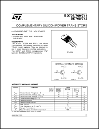 datasheet for BD707 by SGS-Thomson Microelectronics