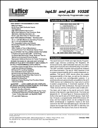 datasheet for pLSI1032E-70LJ by Lattice Semiconductor Corporation