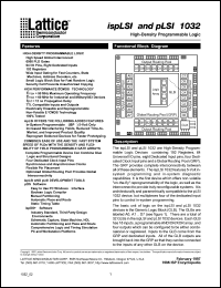 datasheet for pLSI1032-80LT by Lattice Semiconductor Corporation