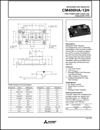 datasheet for CM400HA-12H by Mitsubishi Electric Corporation, Semiconductor Group