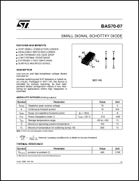 datasheet for BAS70-07 by SGS-Thomson Microelectronics