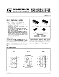 datasheet for HCF4071B by SGS-Thomson Microelectronics