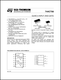 datasheet for 74ACT08 by SGS-Thomson Microelectronics