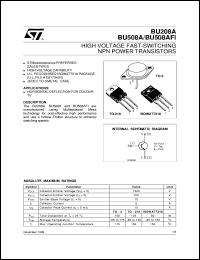 datasheet for BU508AFI by SGS-Thomson Microelectronics