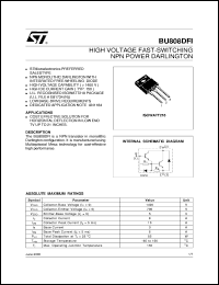 datasheet for BU808DFI by SGS-Thomson Microelectronics