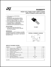datasheet for BU808DFP by SGS-Thomson Microelectronics
