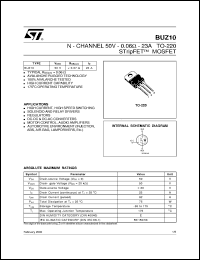 datasheet for BUZ10 by SGS-Thomson Microelectronics