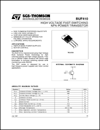 datasheet for BUF410 by SGS-Thomson Microelectronics
