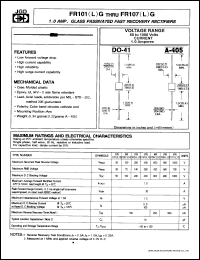 datasheet for FR102L by 