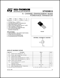 datasheet for STW50N10 by SGS-Thomson Microelectronics