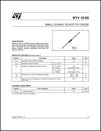 datasheet for BYV10-60 by SGS-Thomson Microelectronics