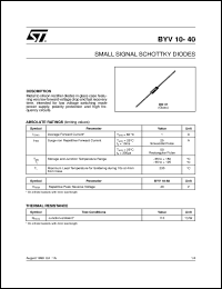 datasheet for BYV10-40 by SGS-Thomson Microelectronics