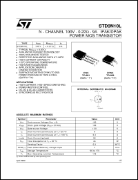 datasheet for STD9N10L by SGS-Thomson Microelectronics