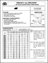 datasheet for SMBJ5918D by 