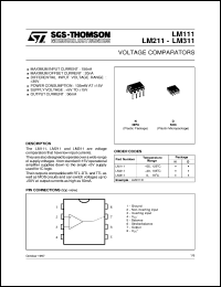 datasheet for LM111 by SGS-Thomson Microelectronics