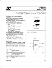 datasheet for M40Z111W by SGS-Thomson Microelectronics