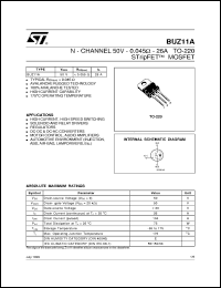 datasheet for BUZ11A by SGS-Thomson Microelectronics