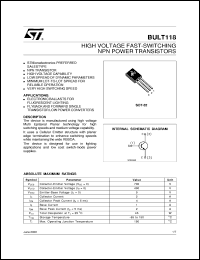 datasheet for BULT118 by SGS-Thomson Microelectronics