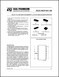 datasheet for HCF4511B by SGS-Thomson Microelectronics