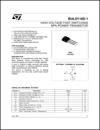 datasheet for BULD118D-1 by SGS-Thomson Microelectronics
