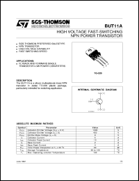 datasheet for BUT11A by SGS-Thomson Microelectronics