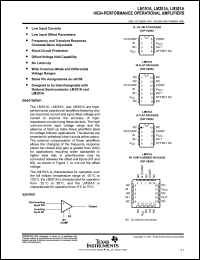 datasheet for LM101AFK by Texas Instruments