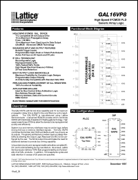 datasheet for GAL16VP8B-25LJ by Lattice Semiconductor Corporation
