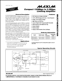 datasheet for MAX3748AETE by Maxim Integrated Producs