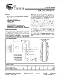 datasheet for CY7C1021CV33-10ZI by Cypress Semiconductor