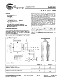 datasheet for CY7C1024AV33-12AC by Cypress Semiconductor