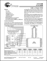 datasheet for CY7C109B-20ZC by Cypress Semiconductor