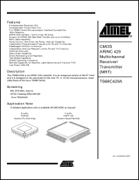 datasheet for TS68C429AMF by ATMEL Corporation