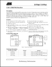 datasheet for T5761-TG by ATMEL Corporation