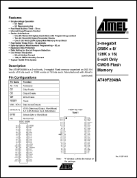 datasheet for AT49F2048A-90TI by ATMEL Corporation