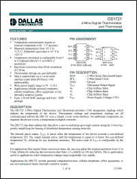 datasheet for DS1721S by Dallas Semiconductor