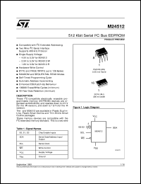 datasheet for M24512 by SGS-Thomson Microelectronics