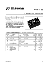 datasheet for GS2T12-9S by SGS-Thomson Microelectronics
