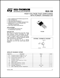 datasheet for BUL128 by SGS-Thomson Microelectronics
