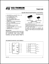 datasheet for 74AC125 by SGS-Thomson Microelectronics